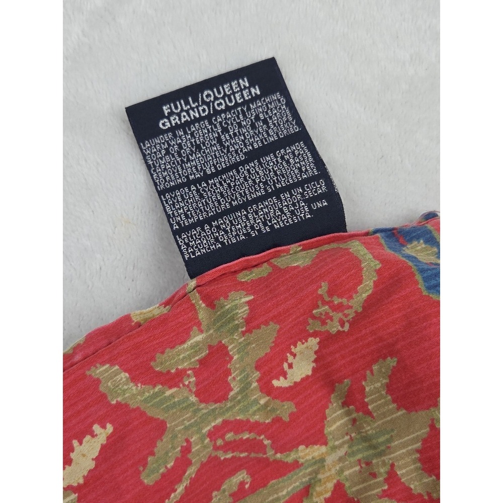 Vtg Ralph Lauren Conservatory Red Full/Queen Comforter Sateen Italy USA 80s 90s - Picture 7 of 8